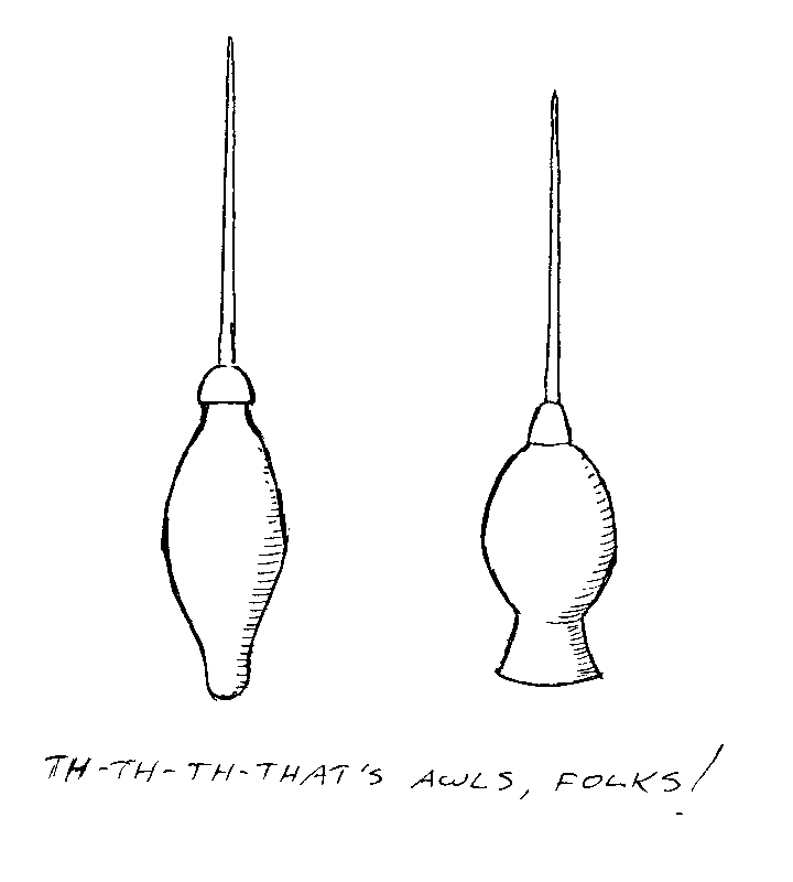 two period-style awls